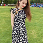 Little Daisy Cheongsam Improved Dress Short Floral Sexy Small Young Girl Daily Wear