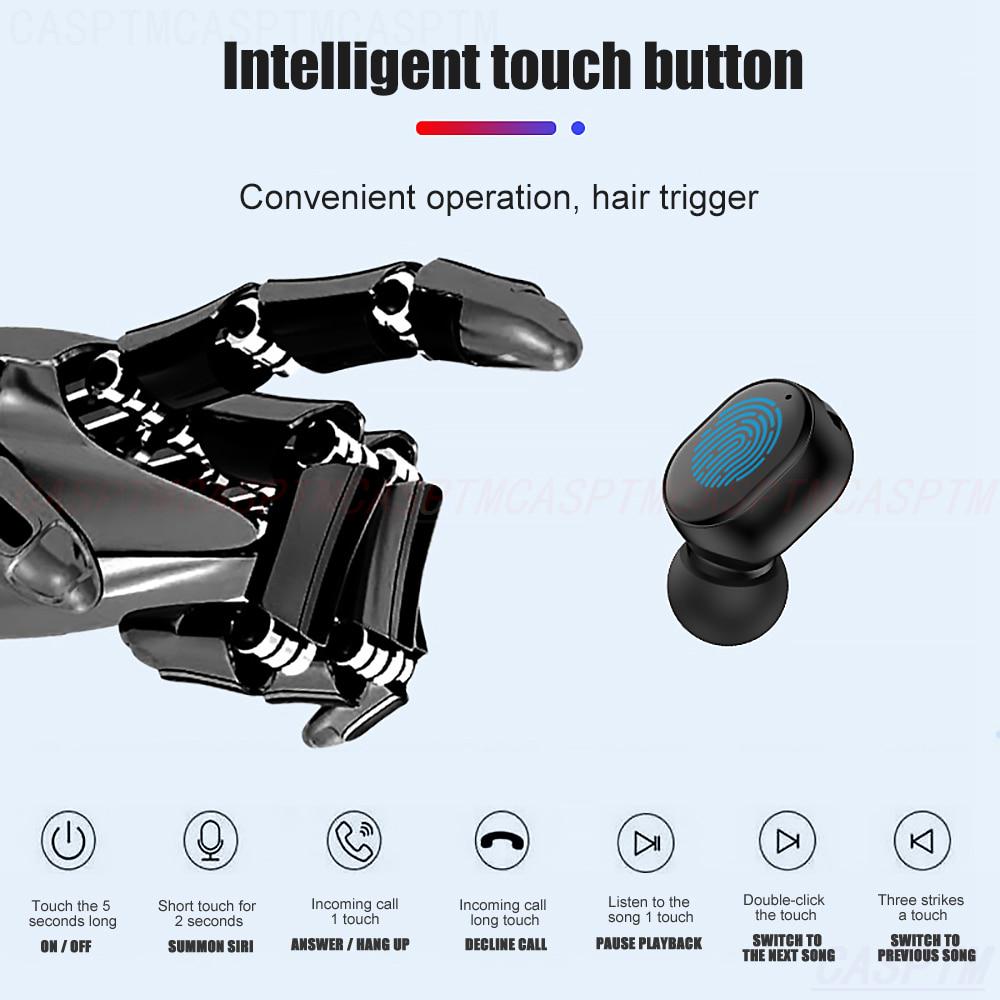 Wireless Bluetooth Earphone 5.0 Mini Cute Single In-ear Earbuds Noise Reduction Hifi for Smart Phone