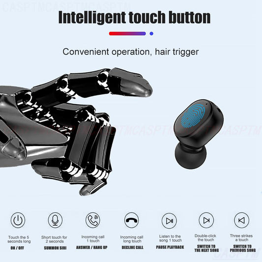 Wireless Bluetooth Earphone 5.0 Mini Cute Single In-ear Earbuds Noise Reduction Hifi for Smart Phone