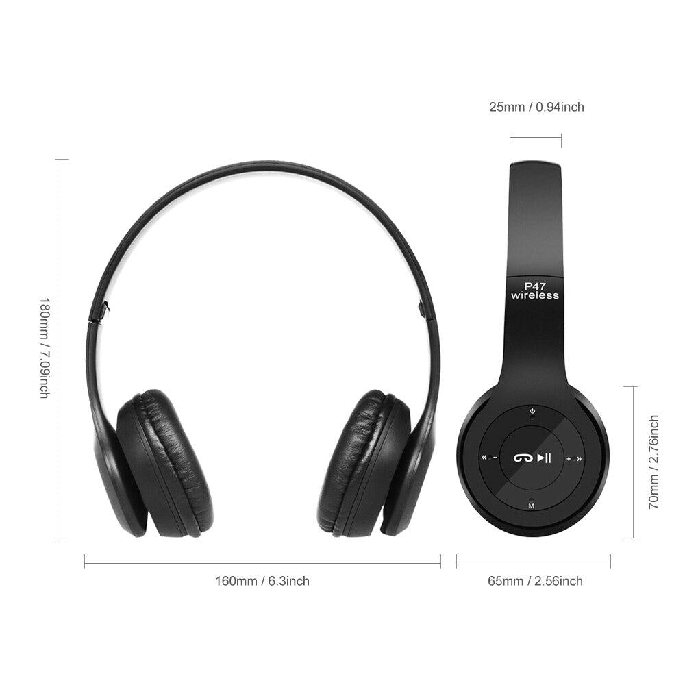Wireless Headset Bluetooth Foldable Earphone with Mic FM Radio Strong Bass Music For Phone Pad PS4