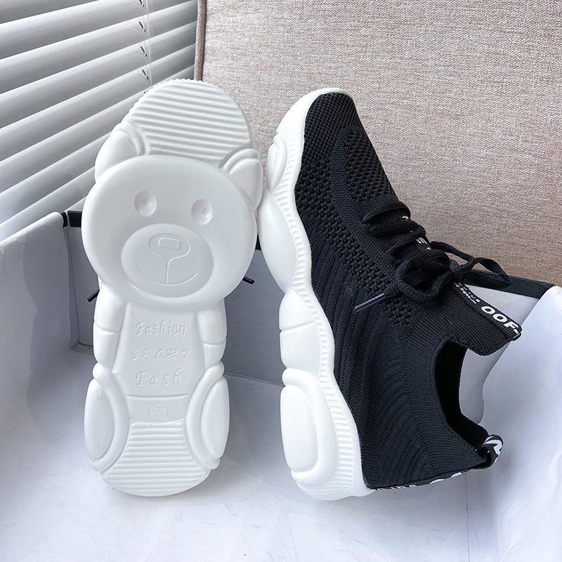 Summer Ladies Mesh Shoes Flying Woven Mesh Sneakers Breathable All-match Casual Lightweight Soft-soled Running Shoes