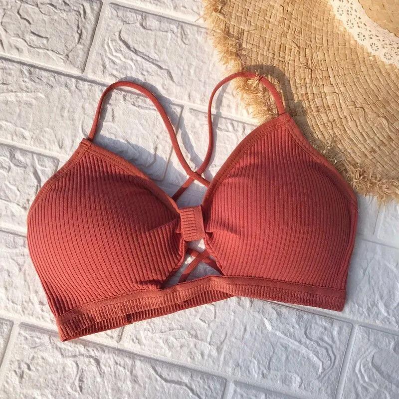 Over The Chest All Inclusive Bottoming Sexy Beautiful Back Wrapped Chest Non Steel Ring Anti Slip Sling Cross Style Fashion Hollow Out Bra