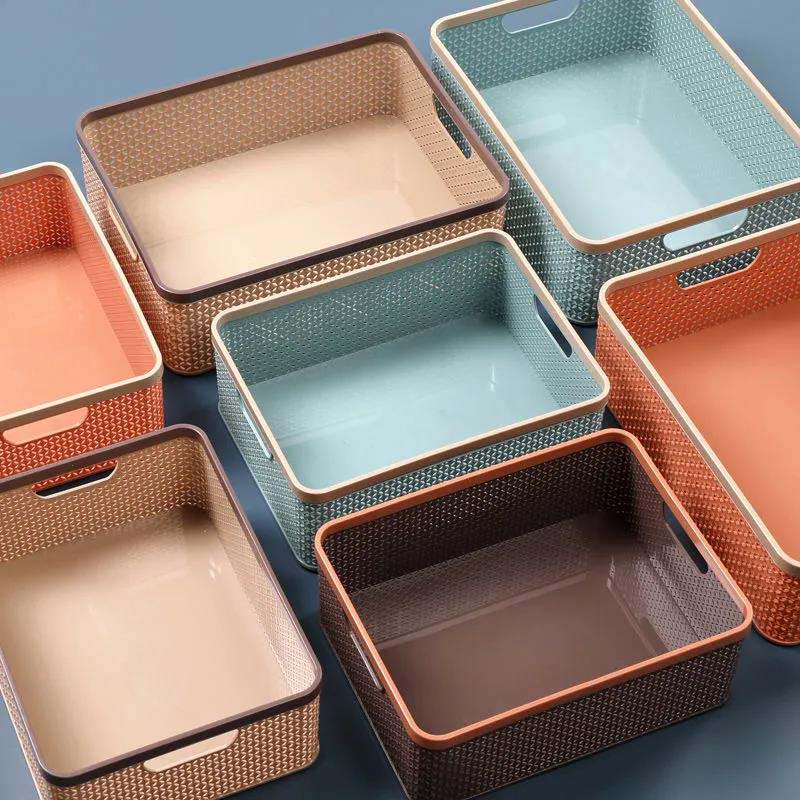 Rectangular Storage Box Multi-purpose Finishing Storage Basket Bathroom Kitchen Goods Storage Box