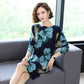 Floral Print  Knit Dress Women Long Sweaters Casual Long Sleeve Loose Pullover Soft Jumper Autumn Winter Knitted Sweaters Dress