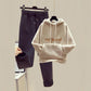 2pcs/set  Autumn Winter Fleece Hoodies Vintage Sweatshirt Two Piece Set Woman Tracksuits Jogger Pants Thick Warm Clothes