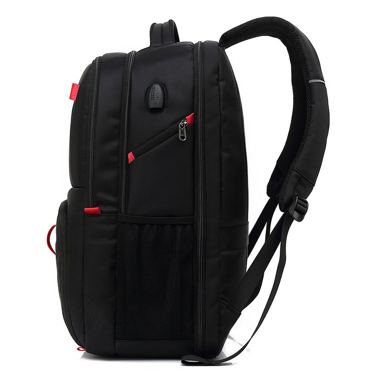 Men's Backpack Waterproof/Large Capacity /USB Charging Laptop Backpack 17 Inch School Bag for Boy Nylon/Canvas Black/Gray PS-501