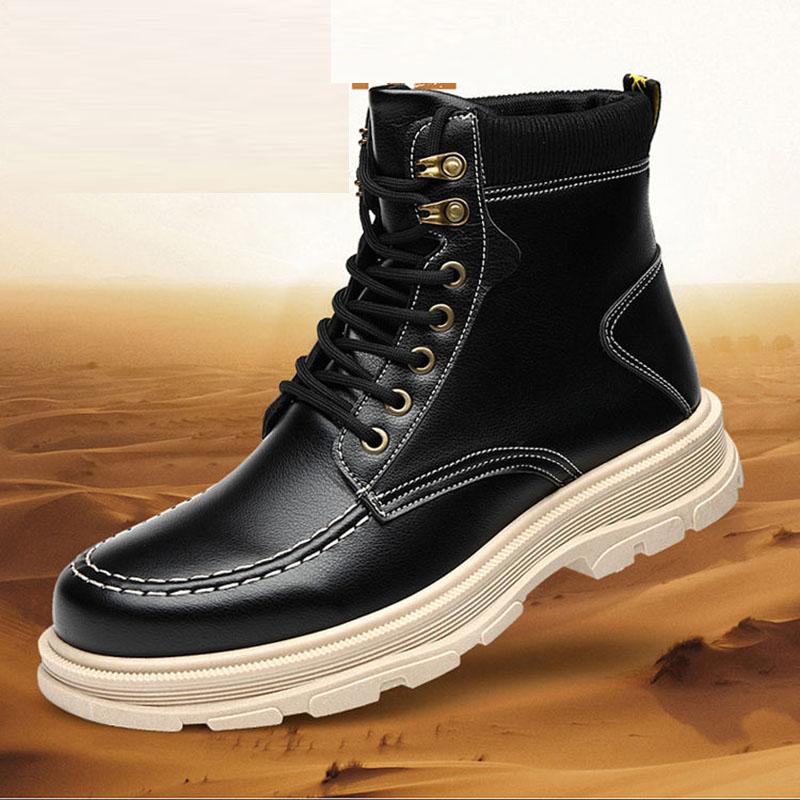 Martin Boots Men's Winter British Style Korean Tooling Shoes Wild Warm Men's Boots Plus Velvet High-top Cotton Shoes Trend Military Boots