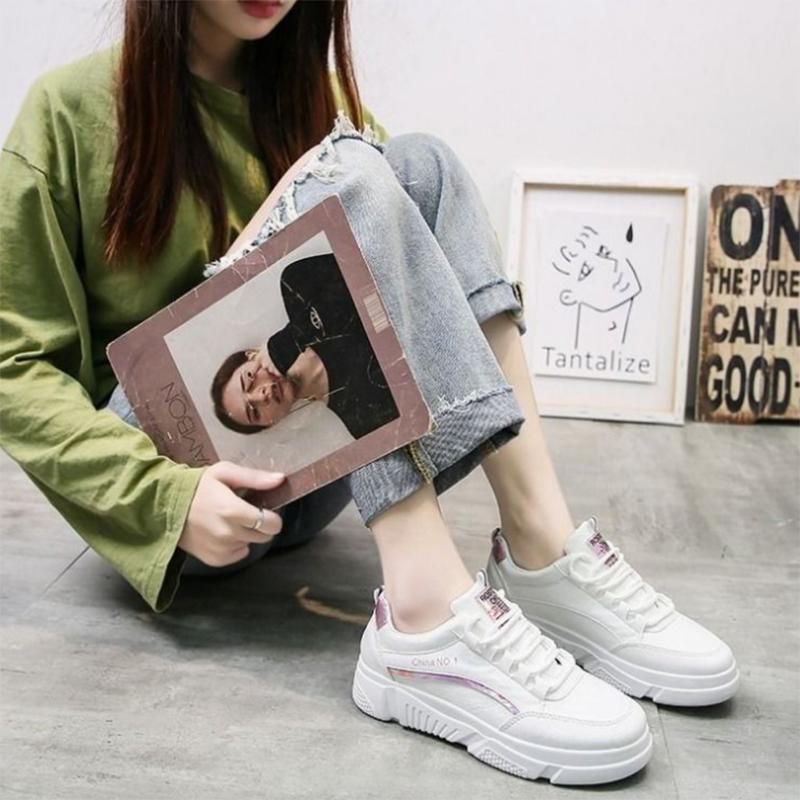 Korean Version of The Female Student Clearance Sports Shoes All-match Fashion Platform Shoes Military Training Running Shoes