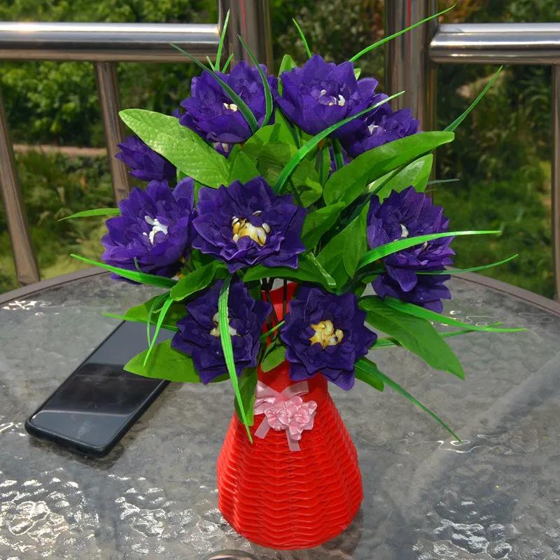 Simulation Rose Bouquet Set Plastic Flower Fake Flower Single Living Room Decoration Flower Silk Flower Dining Table Decoration Floral