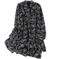 Chiffon Shirt Women's Spring Mid-length Large Size Loose Zebra Print Top