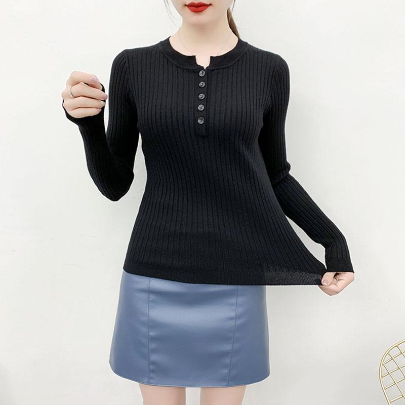 Sweater Women's Pullover Knitwear Long-sleeved Korean Version of Solid Color Slim Tops Trending Sweaters Autumn and Winter Top