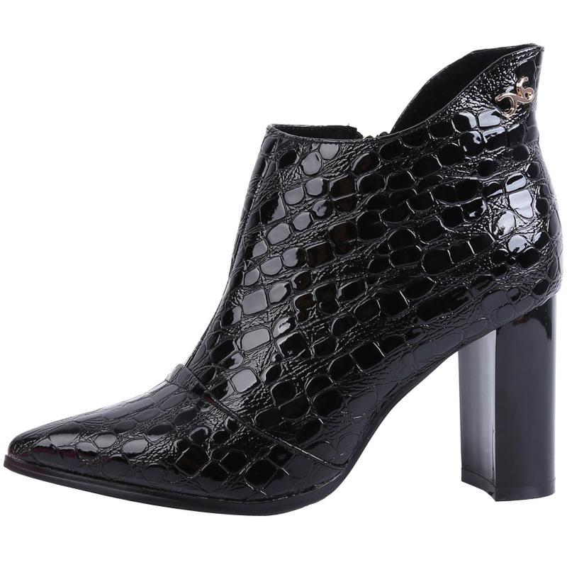 European contracted Boots Woman British Style Boots Martin Boots Autumn Winter High-heeled Shoes
