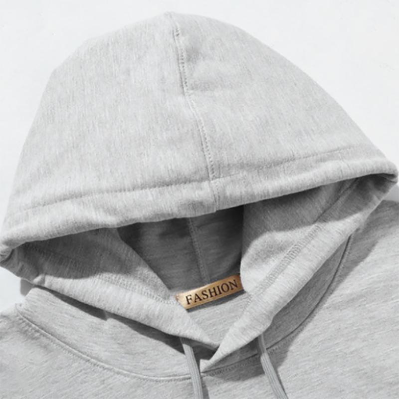 Pure Red Sweater Men's Hooded Cotton Autumn and Winter Loose Hoodie Men's Pullover Youth Sweatshirts