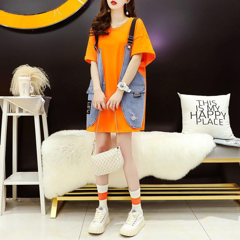 Women Dress Girl Loose O-Neck Casual Long T-shirt Dress Big Loose Home Comfort Outer Convenient
