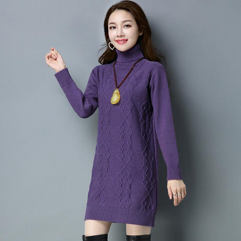 Women's Sweater 2021 Autumn and Winter New Sweater Women Pullover Korean Turtleneck Knitwear Loose Mid-length Trending Sweater