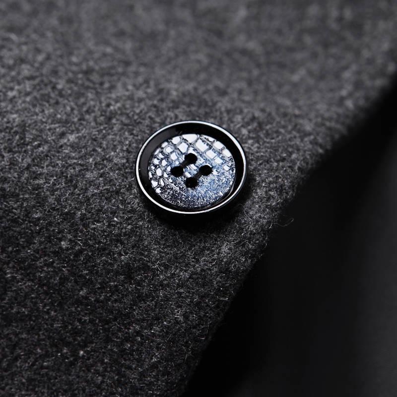 Winter Wool Jacket Men's Wool Coat Casual Slim Collar Wool Coat Men's Long Cotton Collar Trench Coat