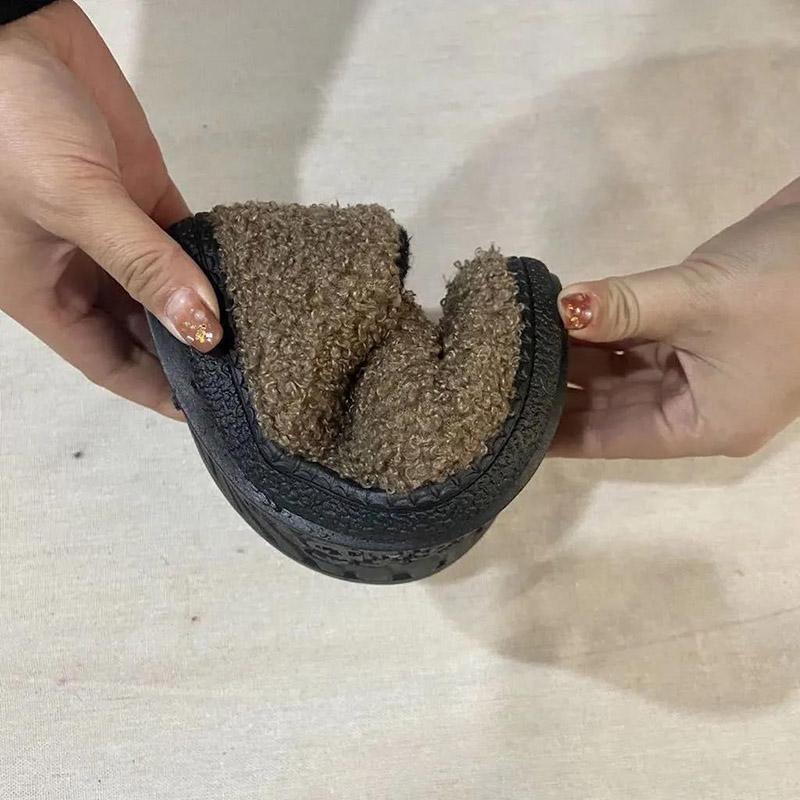 Cotton Shoes Women's Autumn and Winter Warm Plus Velvet Low-top Flat Home Shoes Non-slip Slip-on Shoes