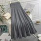 Autumn and Winter Knitted Half-length Woolen Skirt Women's Long Skirt Elastic High Waist A-line Twist Pleated Skirt Mid-length