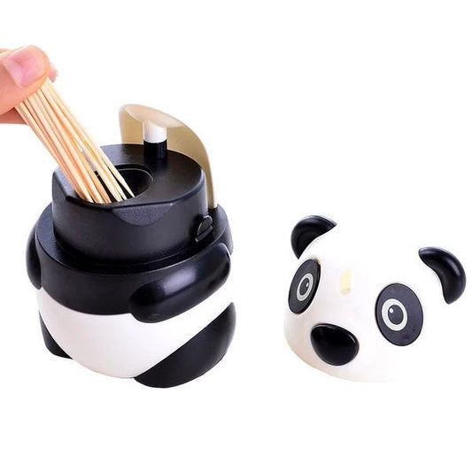 Fashion creative panda toothpick holder plastic toothpick box portable toothpick storage jar