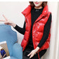 Autumn and Winter Women's Vest Short Down  Korean Patent Leather Bright Top Solid Color Sleeveless Jacket