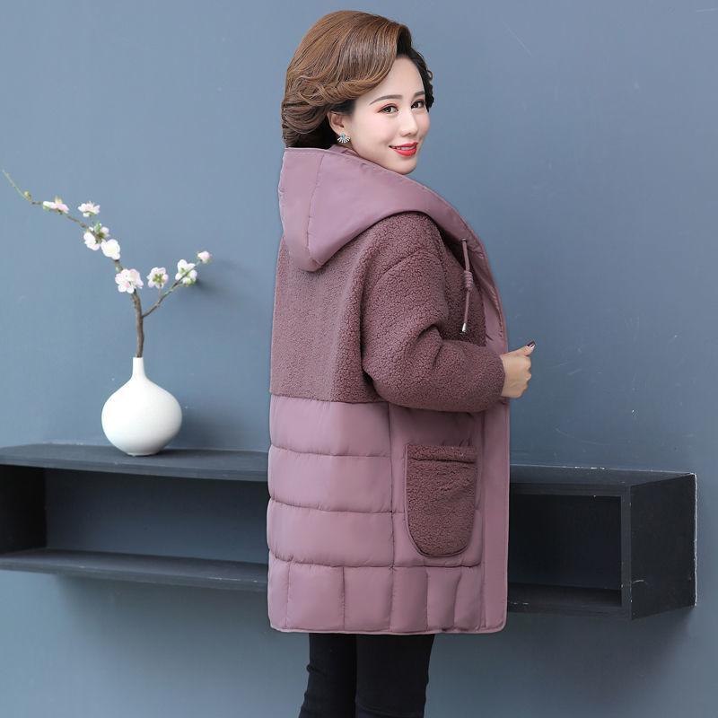 Women Padded Jackets Autumn Winter Hooded Parkas Women Thick Lamb Wool Patchwork Coat Warm Loose Casual Women's Coat