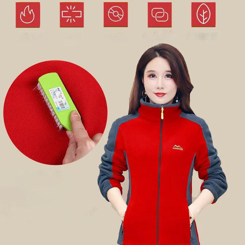 Winter Ladies Stand-collar Fleece Jacket Fashion Casual Thick Warm Short Cardigan Jacket Suitable for Women