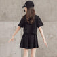 Children's Suit Summer Thin Embroidery Letter T-shirt Shorts Loose Solid Color Casual Sport Swear Two Piece Set