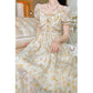 Comfortable and Gentle Floral Long Skirt French High Waist Slim Dress Women's Summer Style