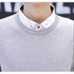 Warm Turtleneck Sweater Men Solid Knitted Mens Sweaters Casual Slim Pullover Male Double Collar Tops