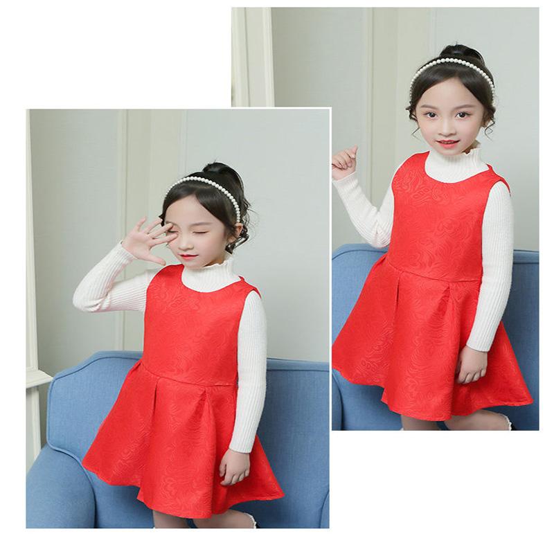 Girls Waist Red Vest Dress Vest Skirt Children Princess Dress Baby Dress Show Dress