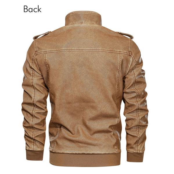 Men's Leather Jacket PU Leather Coats Casual Motorcycle Baseball Jacket Flight Jackets