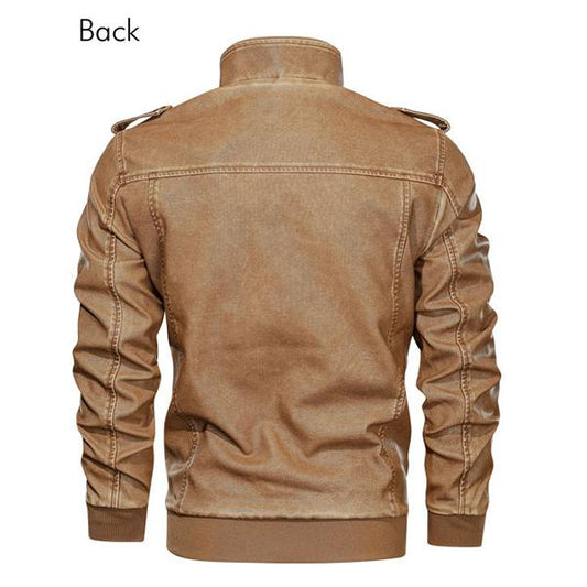 Men's Leather Jacket PU Leather Coats Casual Motorcycle Baseball Jacket Flight Jackets