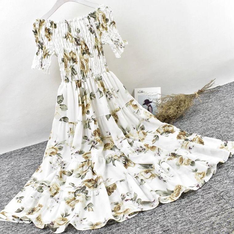 Femme Summer Dress 2020 Strapless Short Sleeve Retro Women Vintage Dresses Rockabilly Party Dress