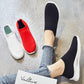 A Pedal Casual Women's Shoes Lazy Shoes Flying Woven Socks Shoes, Breathable Sneakers Women's Mother Shoes Breathable Net Shoes Coconut Shoes
