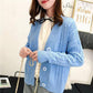 Spring and Autumn Knitted Cardigan Sweater College Style Short Loose Top Fashion Simple Female Jacket
