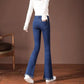 Slim Flared Denim Pants Women's Plus Size Denim Jeans Trousers Summer High Waist Sliming Fit Loose Tassel Denim Pants