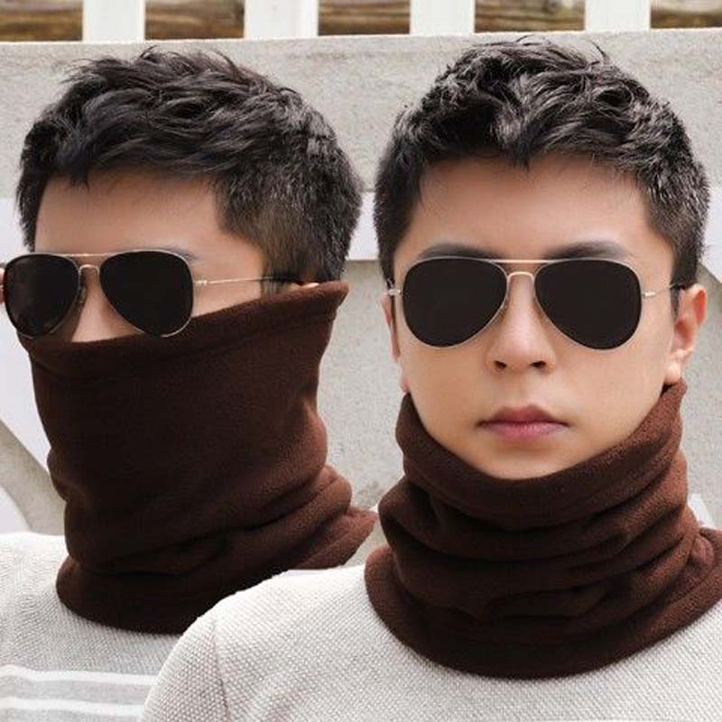 Men's Scarf Warm In Winter All-match Fleece Thickened Winter Riding Windproof and Warm