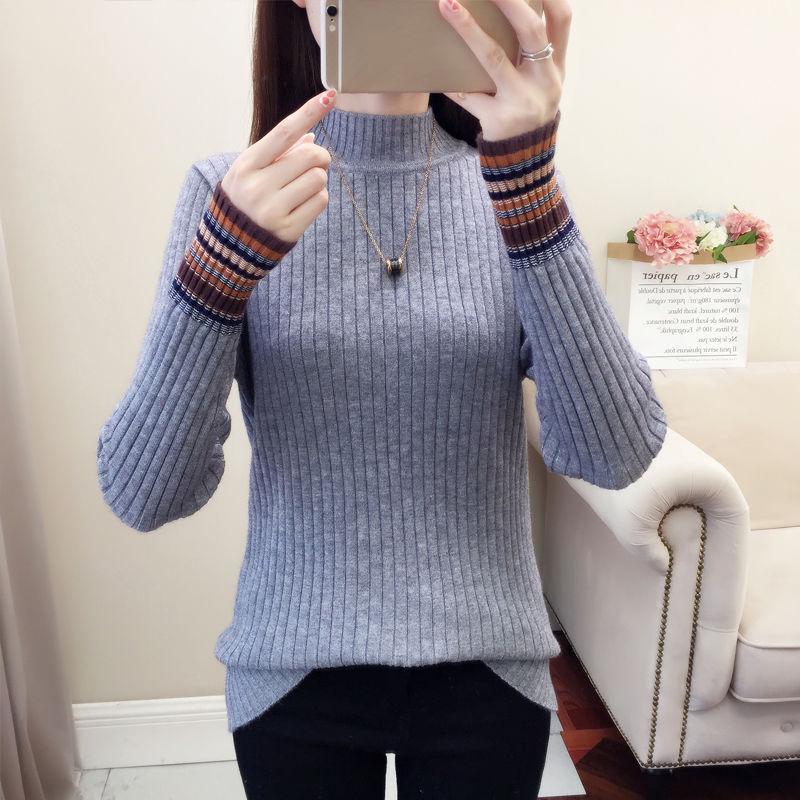 Half Turtleneck Sweater Autumn and Winter Fashion Sexy Slim Slimming Bottoming Shirt