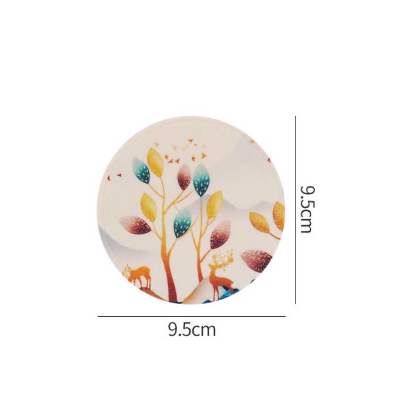 4pc PVC Rubber Coaster Anti-scalding Table Mat Kitchen Pot Mat Round Bowl Mat Dish Mat Non-slip