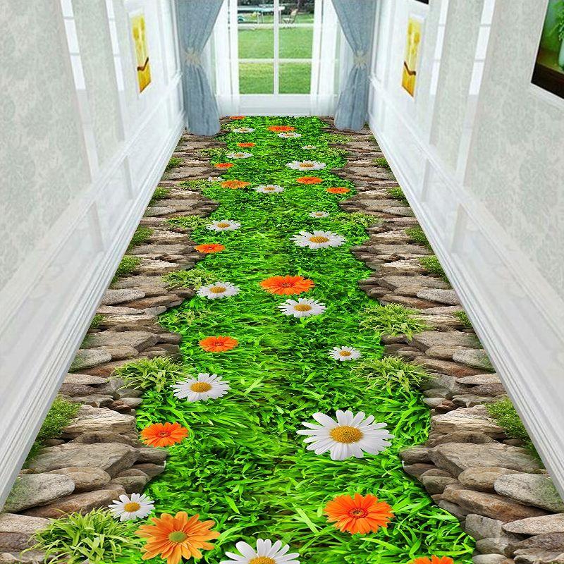 Pastoral Style Living Room Carpet Bedroom Bedside Blanket Can Be Cut Porch Corridor Aisle Carpet Stair Mat Large Size