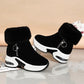 Women's Winter Plush Thick Bottom Short Boots Large Size Rabbit Hair Snow Boots Female Winter Warm Cotton Boots