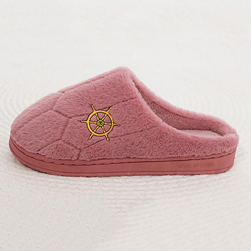 Winter Warm Cotton Slippers Women Men Home Shoes Simple Non-slip Indoor Slides Corduroy Couple Slipper Female Shoes