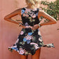 2019 Women Summer Sleeveless Ruffle V Neck Bohemian Beach Dress Floral Short Casual Vestidos