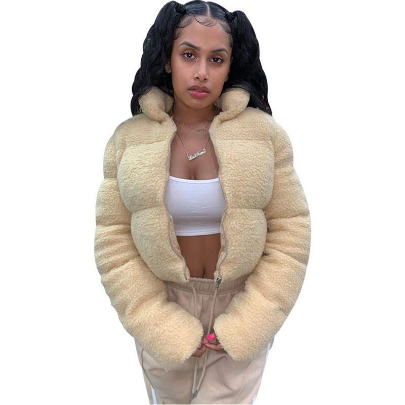 Winter Coats Women Woolen Warm Jacket Short Fashion Slim Parkas Solid Casual Lady Coats