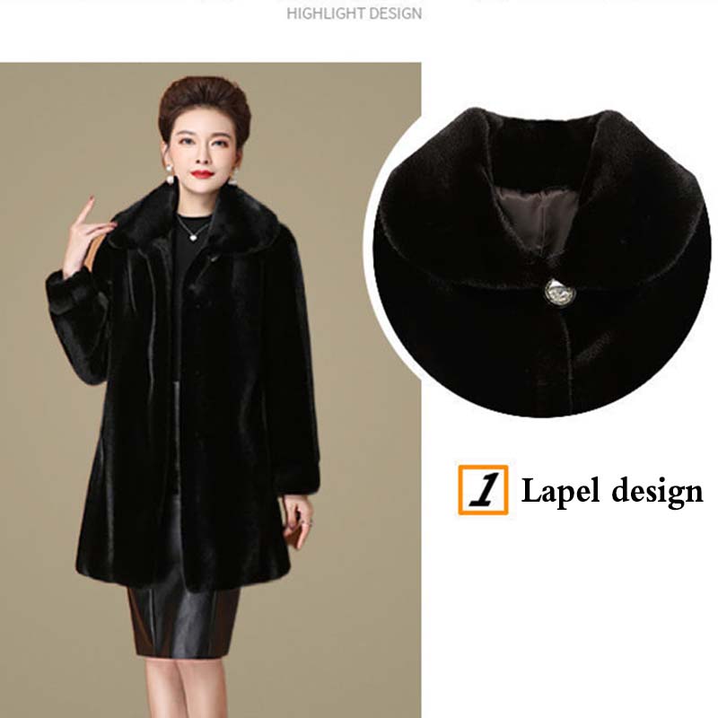 Winter Imitation Mink Fur Coat Female Fur One-piece Imitation Mink Velvet Fur Coat Mid-length Thickening