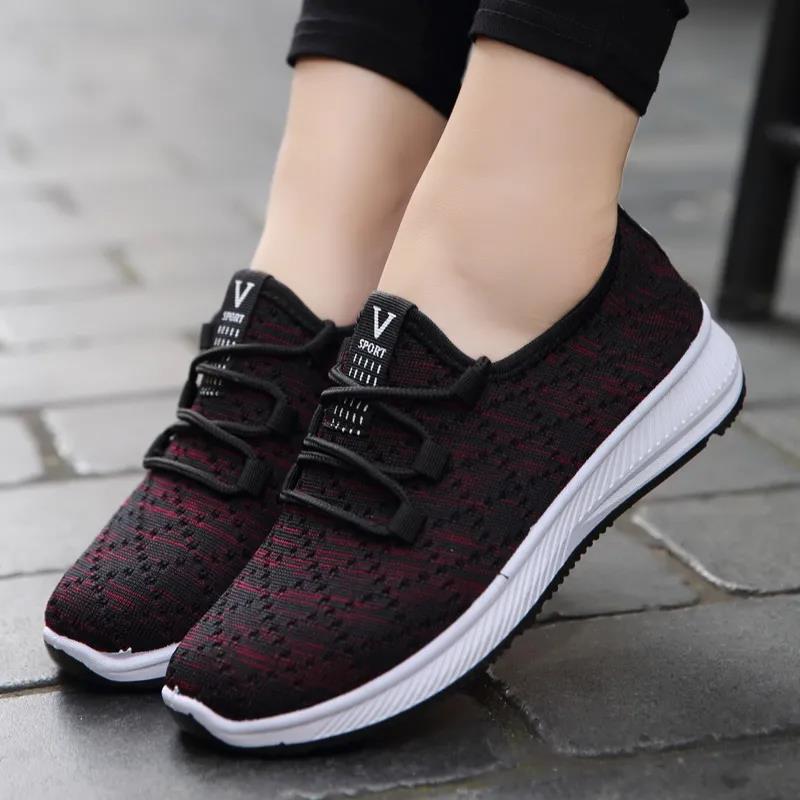 Non-Slip Casual Shoes Spring and Autumn Cloth Shoes Women's Breathable Sports Running Shoes