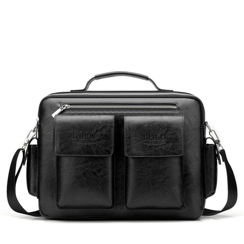 Travel Bag Men's Leather Texture Handbag Large-capacity Business Trip Travel Short-distance Luggage Bag Shoulder Bag Business Men's Bag