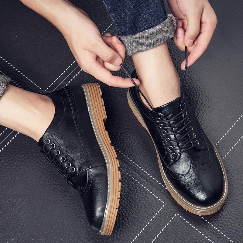 Oxford Shoes Men's Brock Leather Shoes Men's Work Shoes British Shoes Men's Casual Sneakers