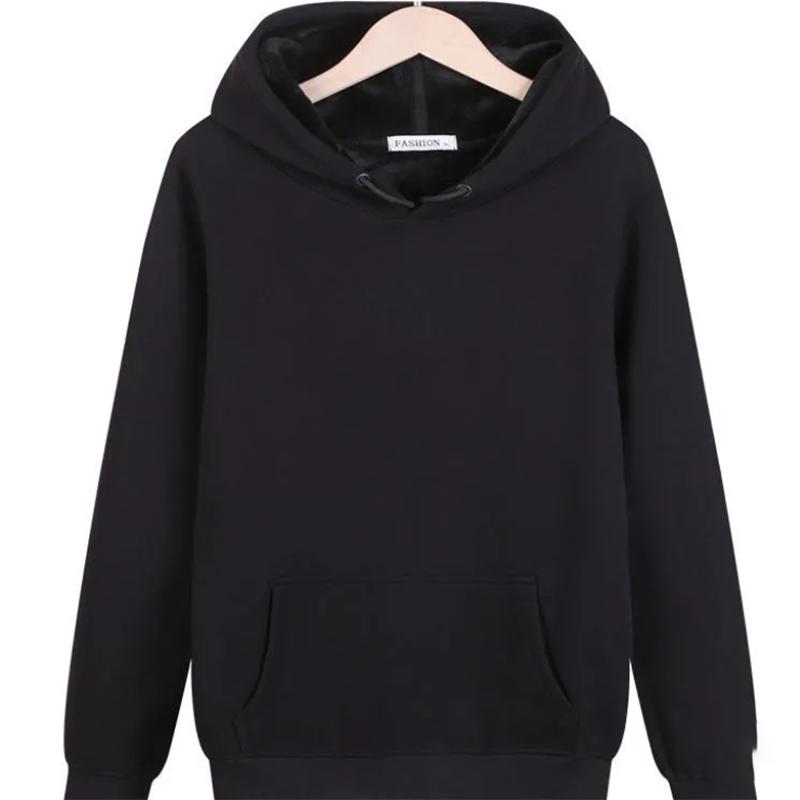Plus Velvet Loose Hooded Sweater Large Size Sweatshirts Solid Color Leisure Sports Trend Wild Fertilizer Autumn