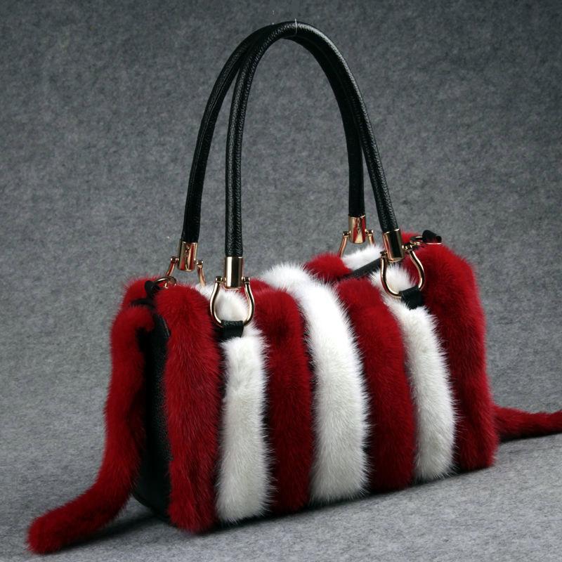 Autumn and Winter Fur Ladies Bag Mink Fur Hand Carry One Shoulder Messenger Bag